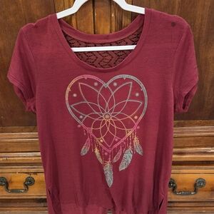 Women's Maroon Dreamcatcher Top